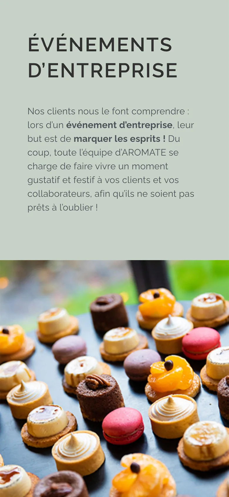 Aromate Catering & Events sur mobile