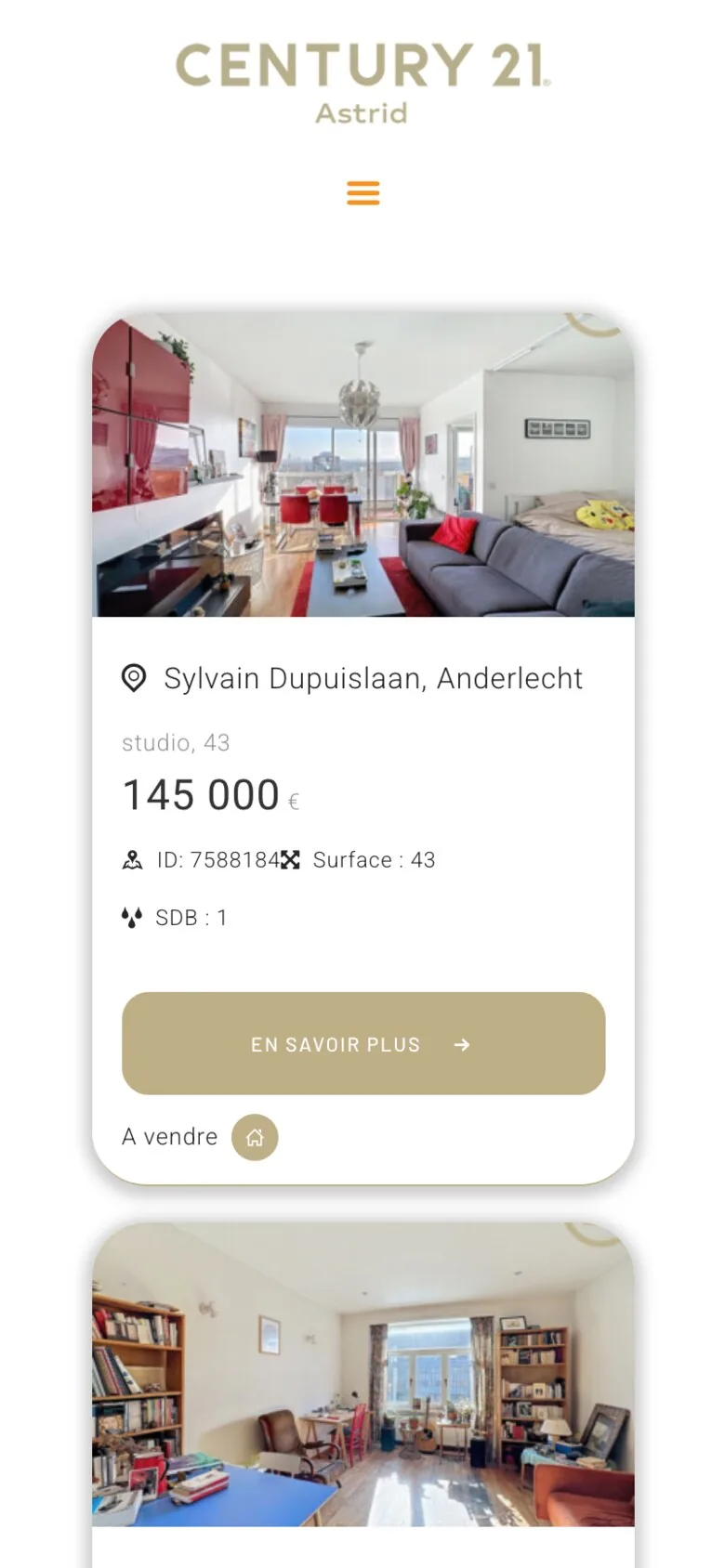 Century 21 Astrid sur mobile